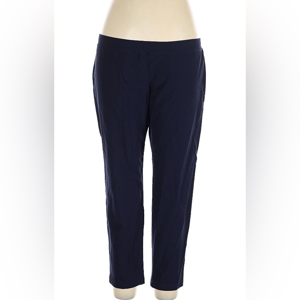 1X Eileen Fisher Navy blue ink/midnight washable viscose crepe ankle pants